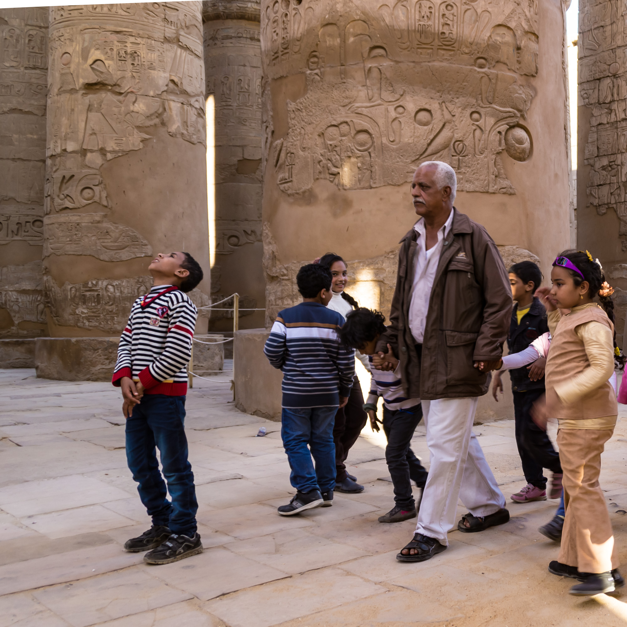 Luxor - School class in the temple